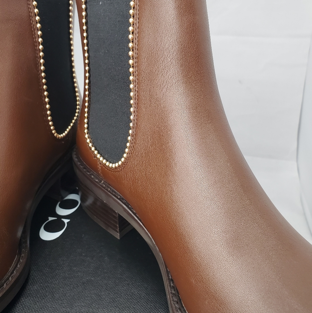 Coach Bowery Beaded Chain Chelsea Boot Size 7B - Picture 9 of 16